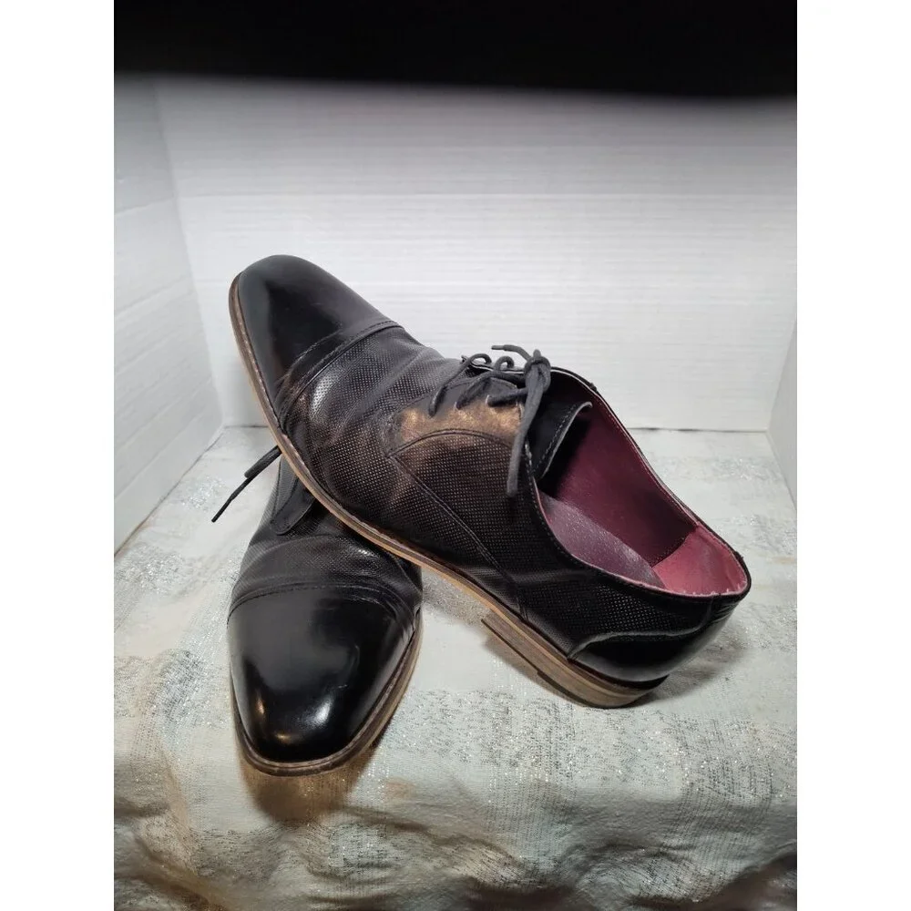 VINTAGE FOUNDRY CO. Men's Black‎ Leather Lace-Up Oxford Shoes SZ 10.5 VF1004-SE